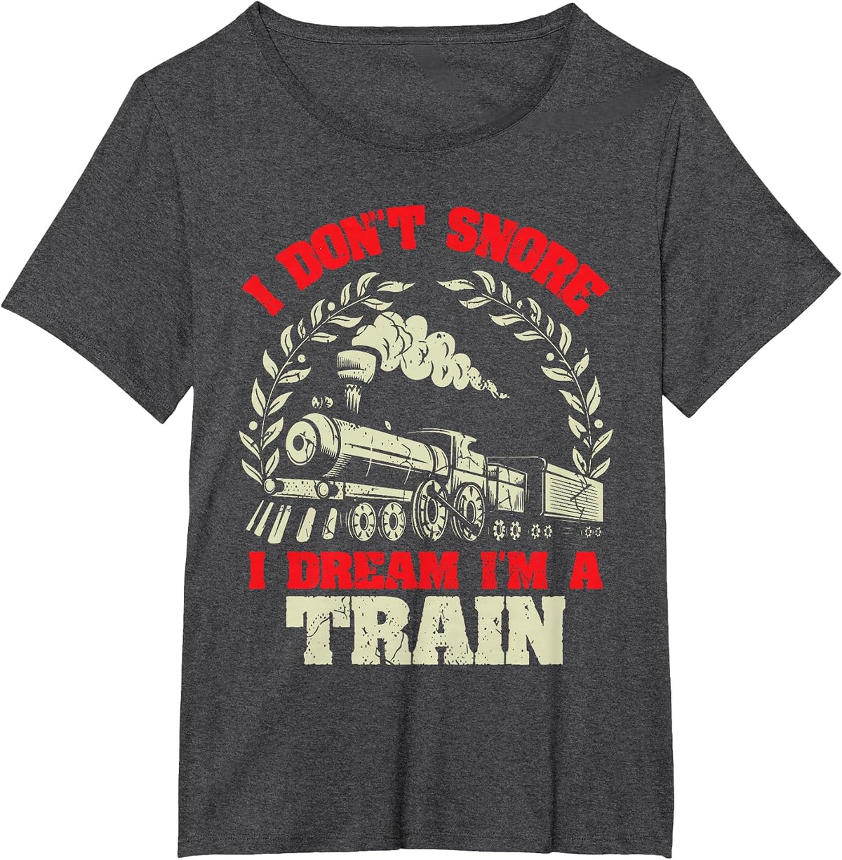 Railway Railroad Conductor Locomotive Steam Train Collector T-Shirt - Dark Heather Grey