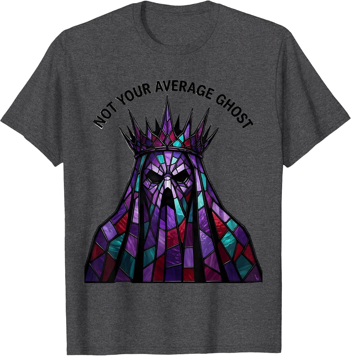 Men's Not Your Average Ghost Goth Dark Aesthetic Design T-Shirt - Dark Heather Grey