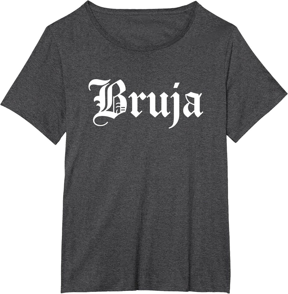 Bruja Gothic Script Latino Halloween Women Spooky Witch T-Shirt - Dark Heather Grey