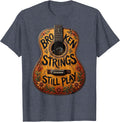 Broken Strings Still Play Grunge Music Design T-Shirt - Heather Blue