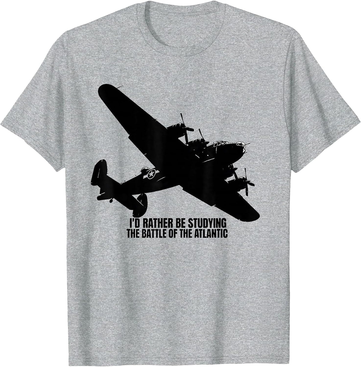 Men's I'd Rather Be Studying The Battle Of The Atlantic WWII T-Shirt - Heather Grey