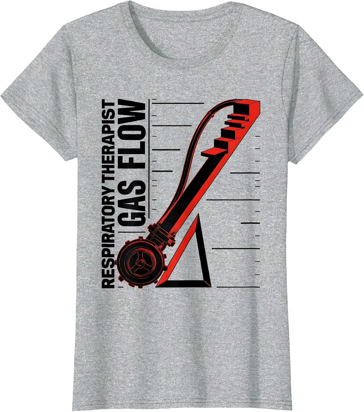 Respiratory Therapist Gas Flow Constructivist Poster Design T-Shirt - Heather Grey