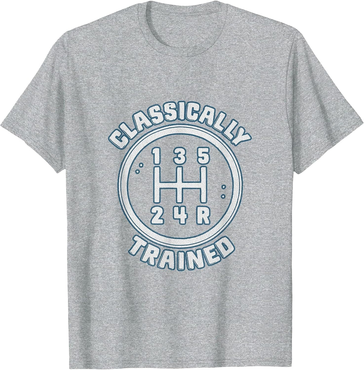 Automotive Classically Trained Manual Gear Shift Retro Car T-Shirt - Heather Grey