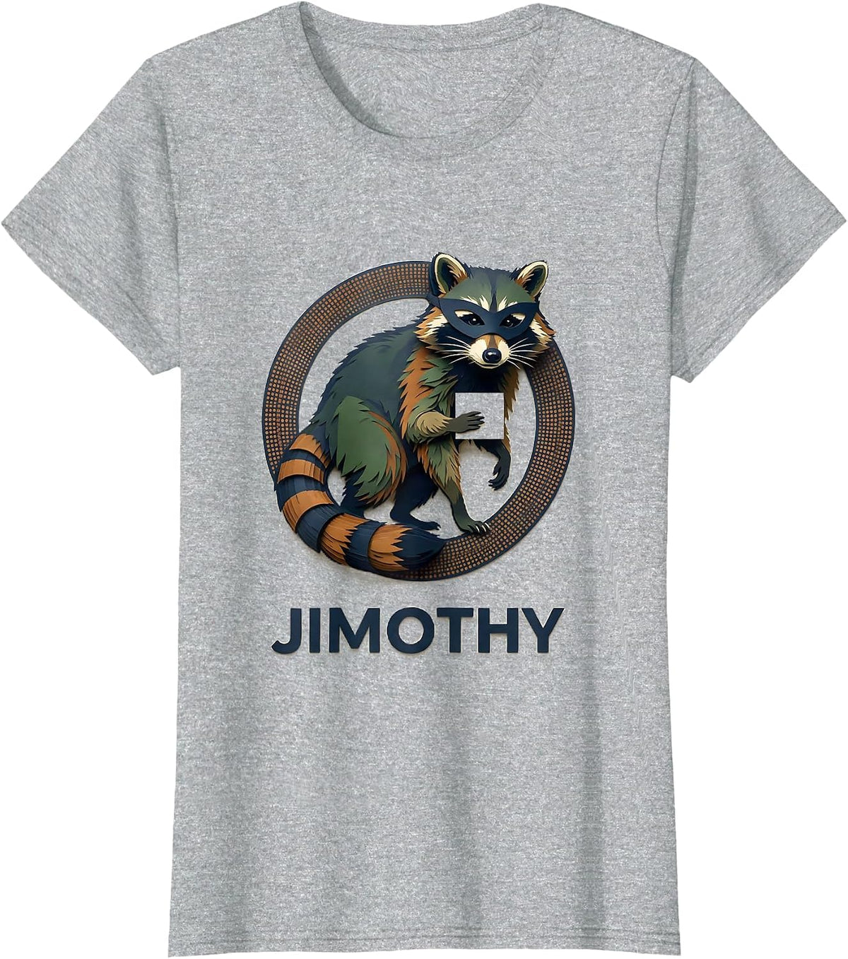 Jimothy Viral Raccoon Funny Trash Panda Wildlife Meme T-Shirt - Heather Grey