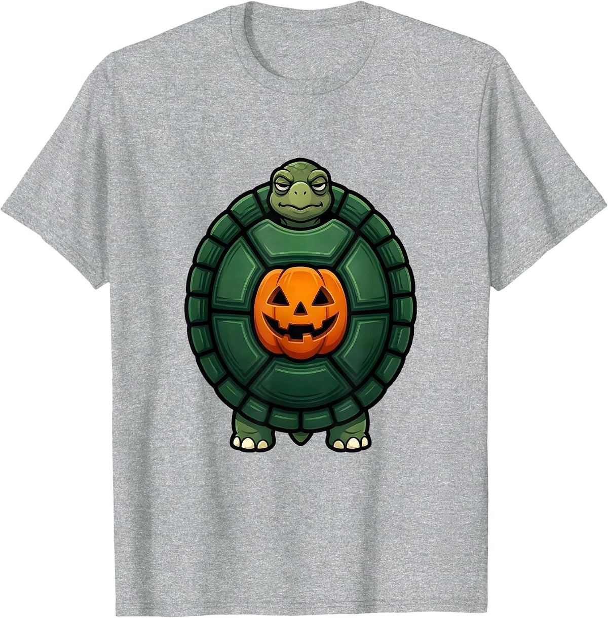 Men's Badge Tortoise Shell Halloween Costume Whimsical Turtle T-Shirt - Heather Grey