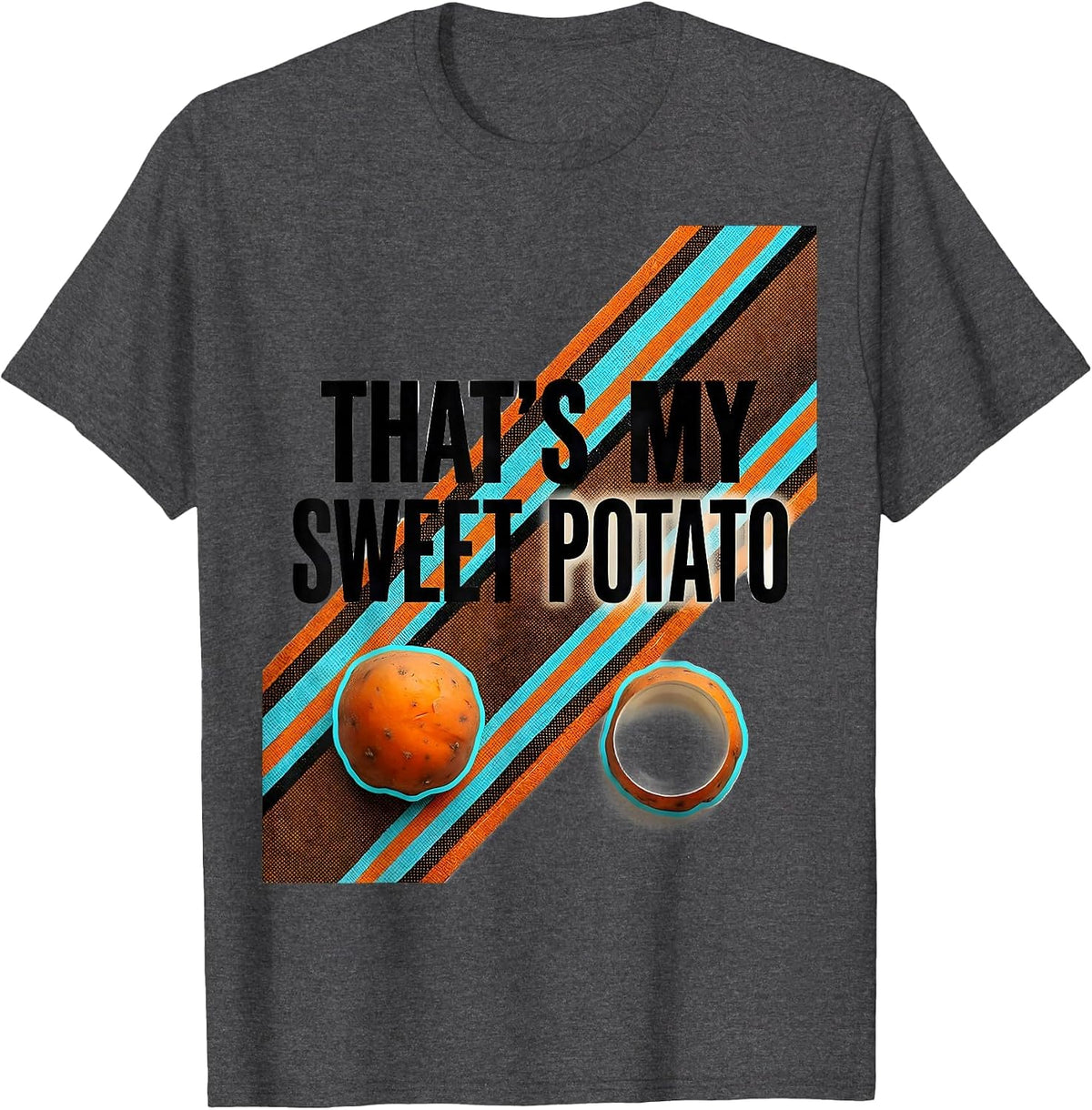 Men's That's My Sweet Potato Funny Couples Thanksgiving Matching T-Shirt - Dark Heather Grey