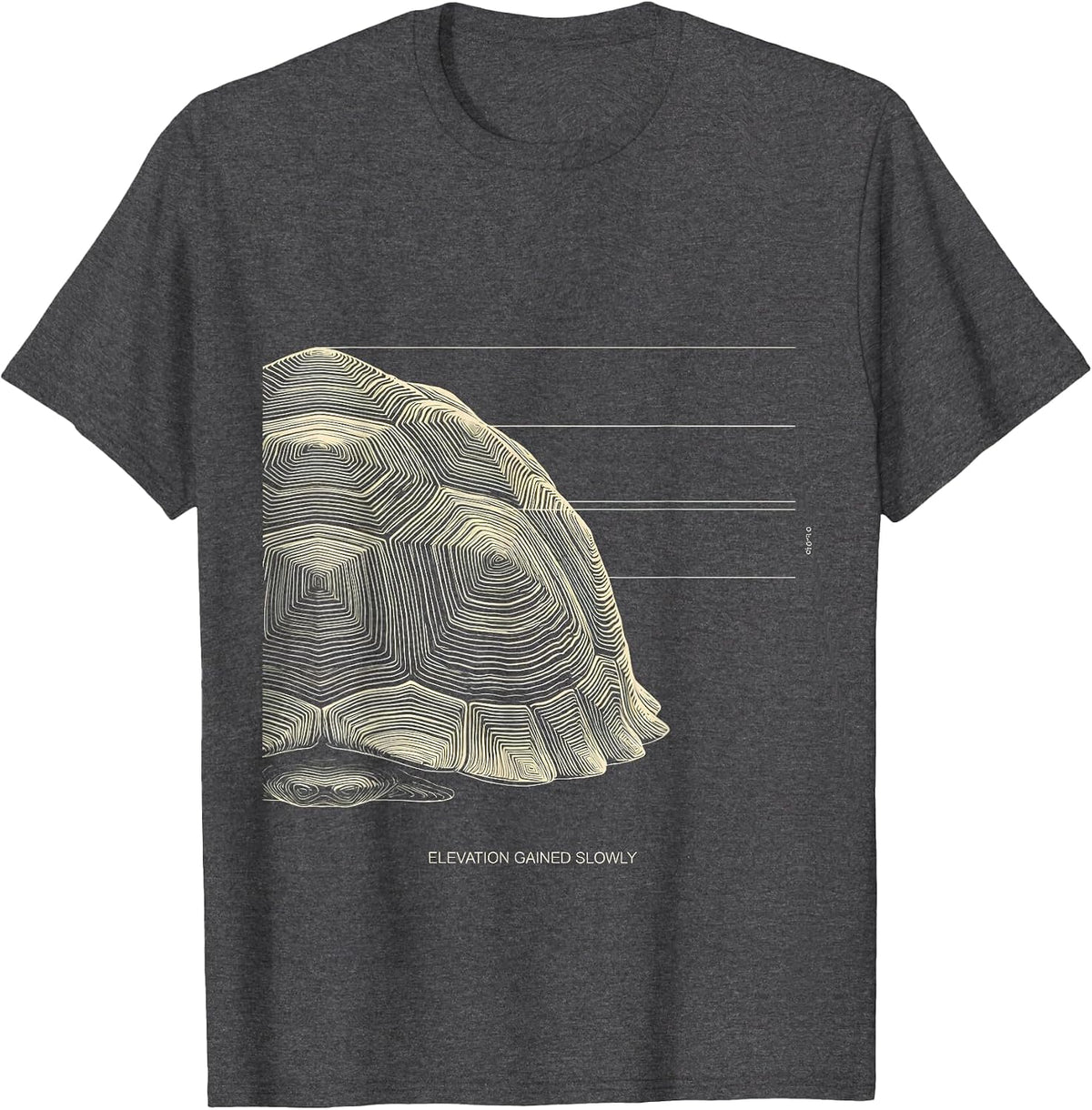 Elevation Gained Slowly Funny Tortoise Lover Animal Humor T-Shirt - Dark Heather Grey