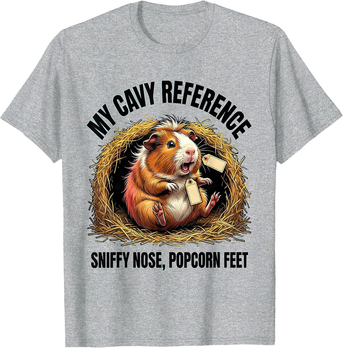 Men's My Cavy Reference Sniffy Nose Popcorn Feet Funny Cavy Lover T-Shirt - Heather Grey