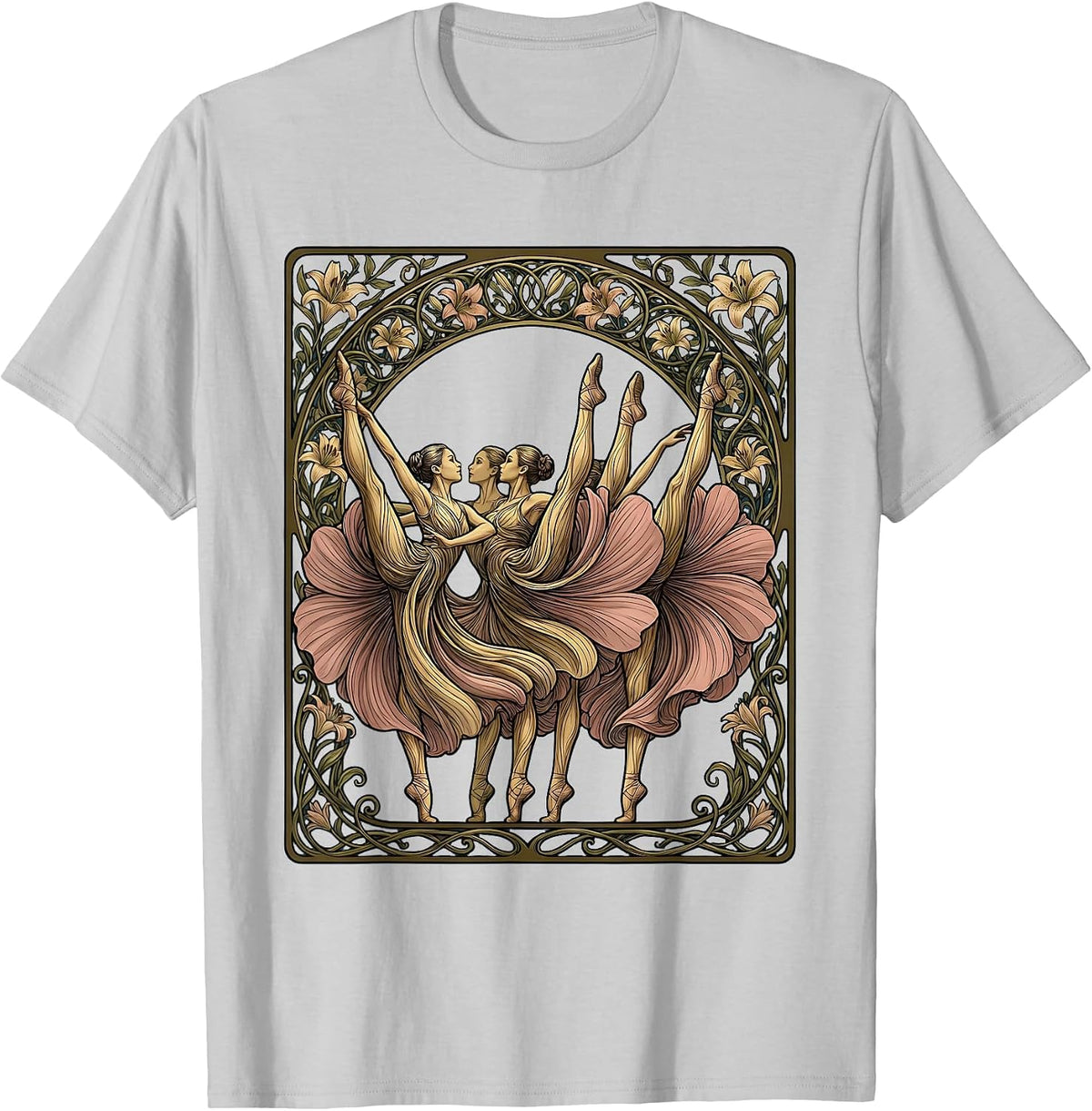 Men's Chorus Line High Kick Dance Graphic T-Shirt - Silver Grey