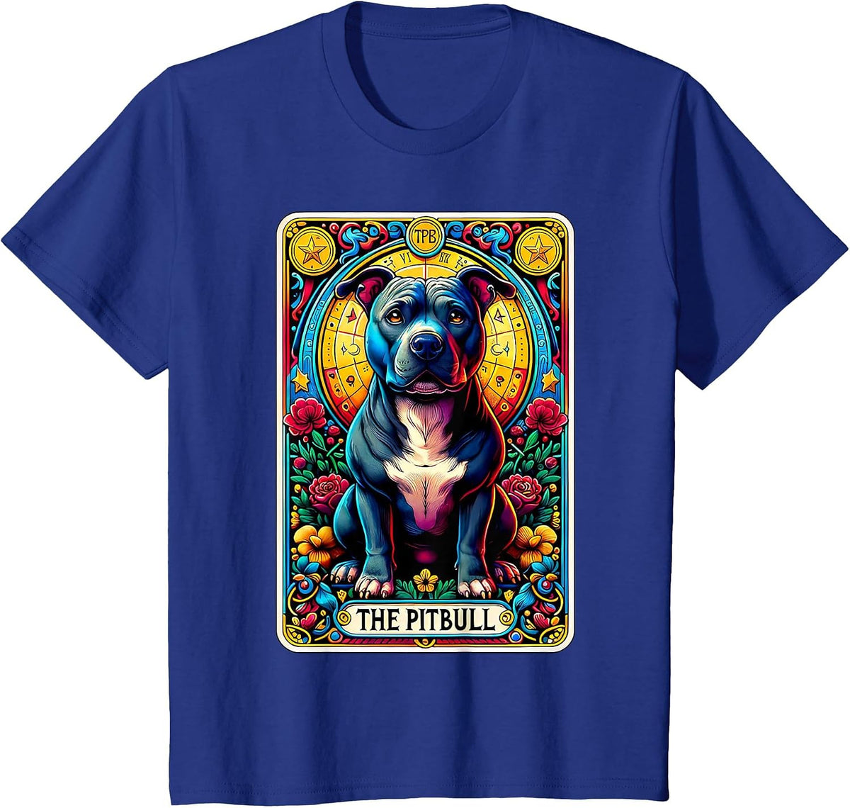 The Pitbull Tarot Card Dog Lover American Pit Bull Terrier T-Shirt - Royal Blue
