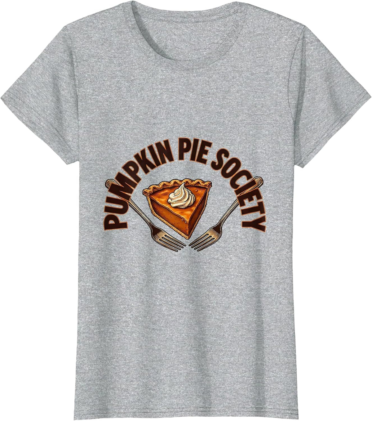 Women's Pumpkin Pie Society Funny Thanksgiving Pie Lover Humor T-Shirt - Heather Grey