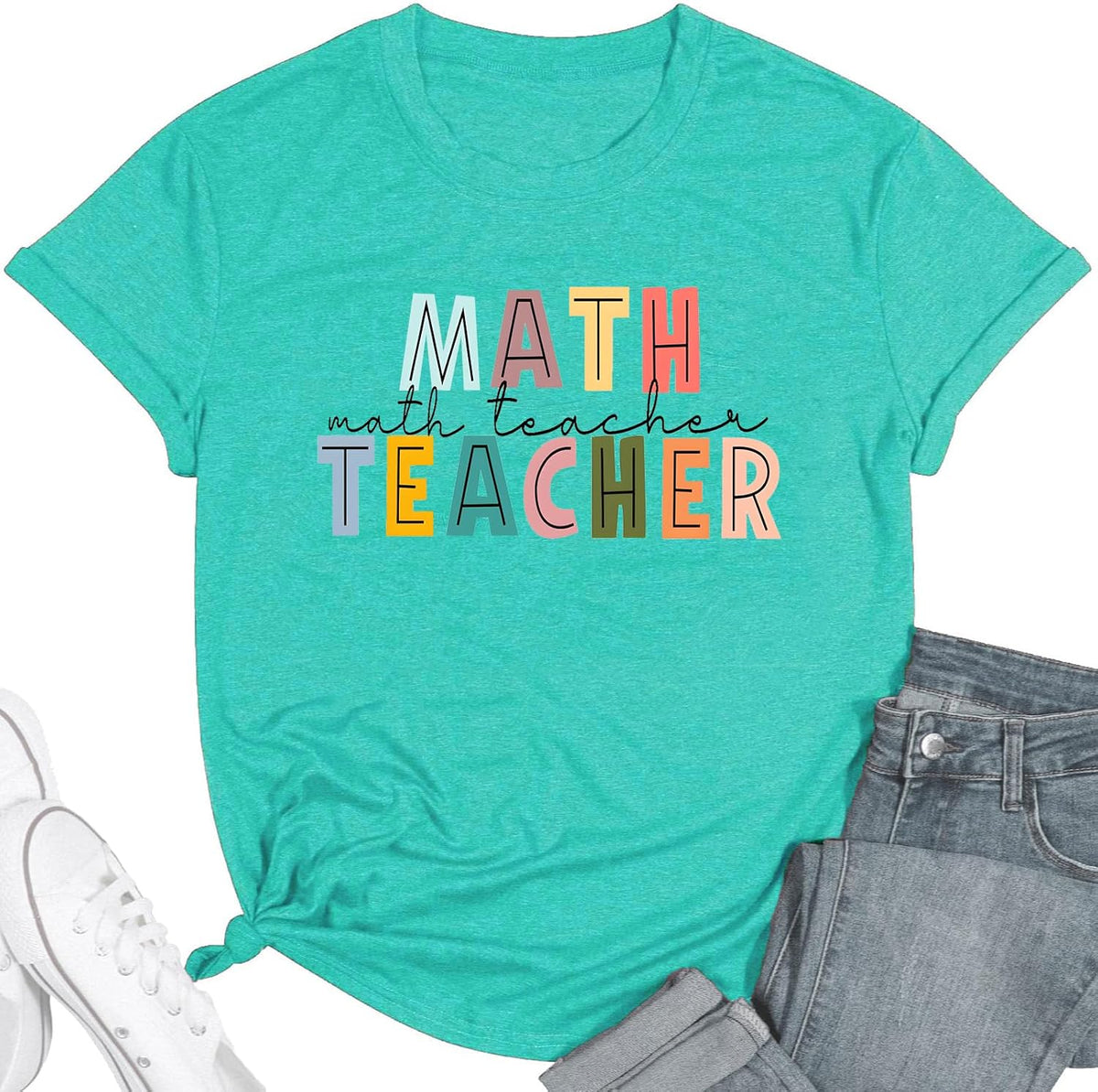 Preschool Teacher Shirts for Women Kindergarten Inspirational Letter Print Special Education Shirts Crew Neck Tee Tops -