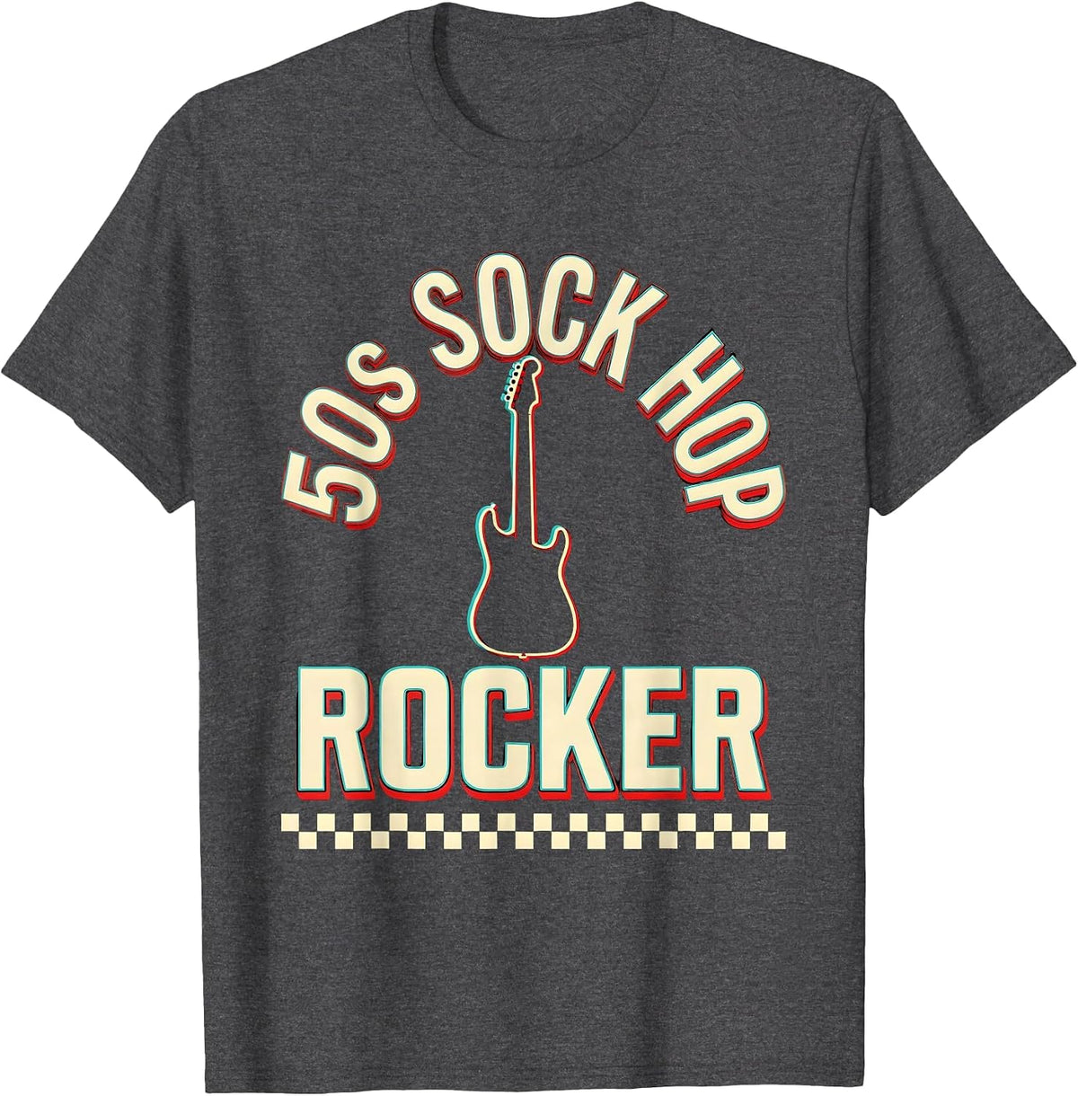 50s Sock Hop Rocker Retro 1950s Rockabilly Greaser Costume T-Shirt - Dark Heather Grey