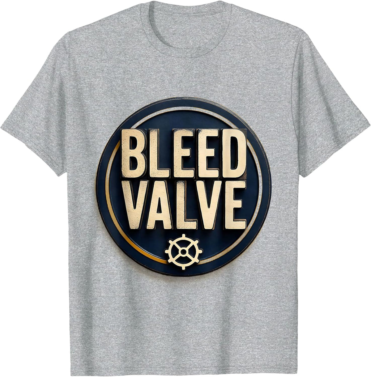 Men's Bleed Valve Wood Type Letterpress Funny Plumber Pipefitter T-Shirt - Heather Grey