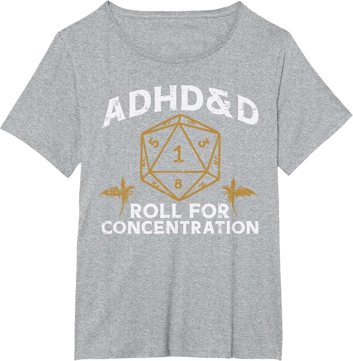 Gaming ADHD and D Funny Gamer Men Boys Kids Youth T-Shirt - Heather Grey