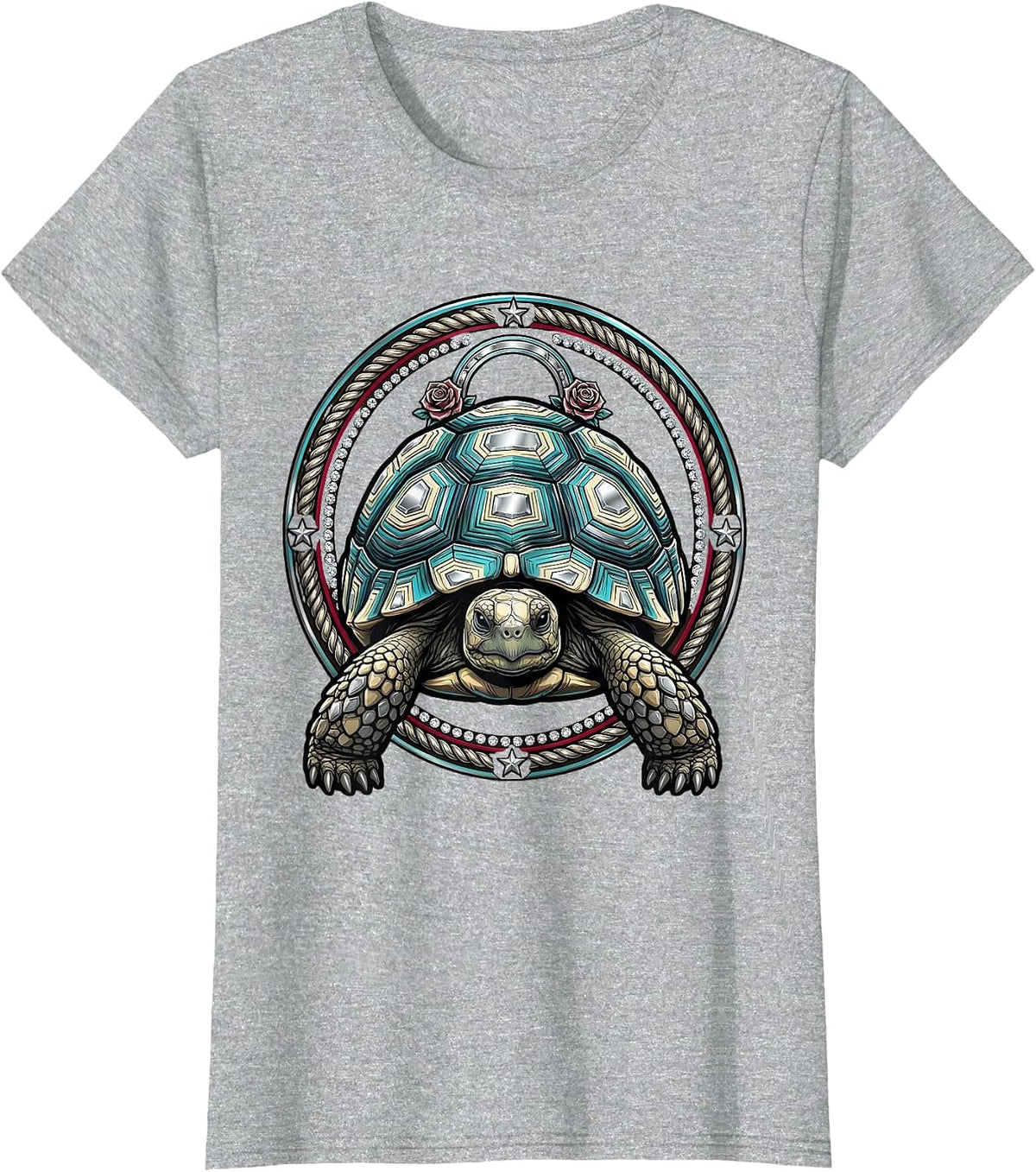 Women's Desert Tortoise Western Wildlife Illustration T-Shirt - Heather Grey