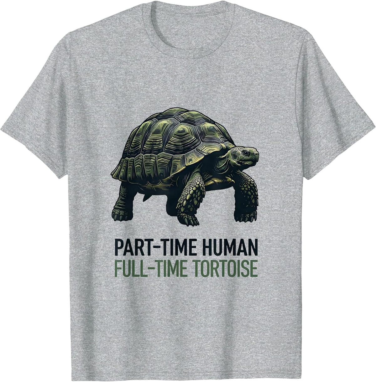 Men's Part-Time Human, Full-Time Tortoise Funny Animal Lover Gift T-Shirt - Heather Grey
