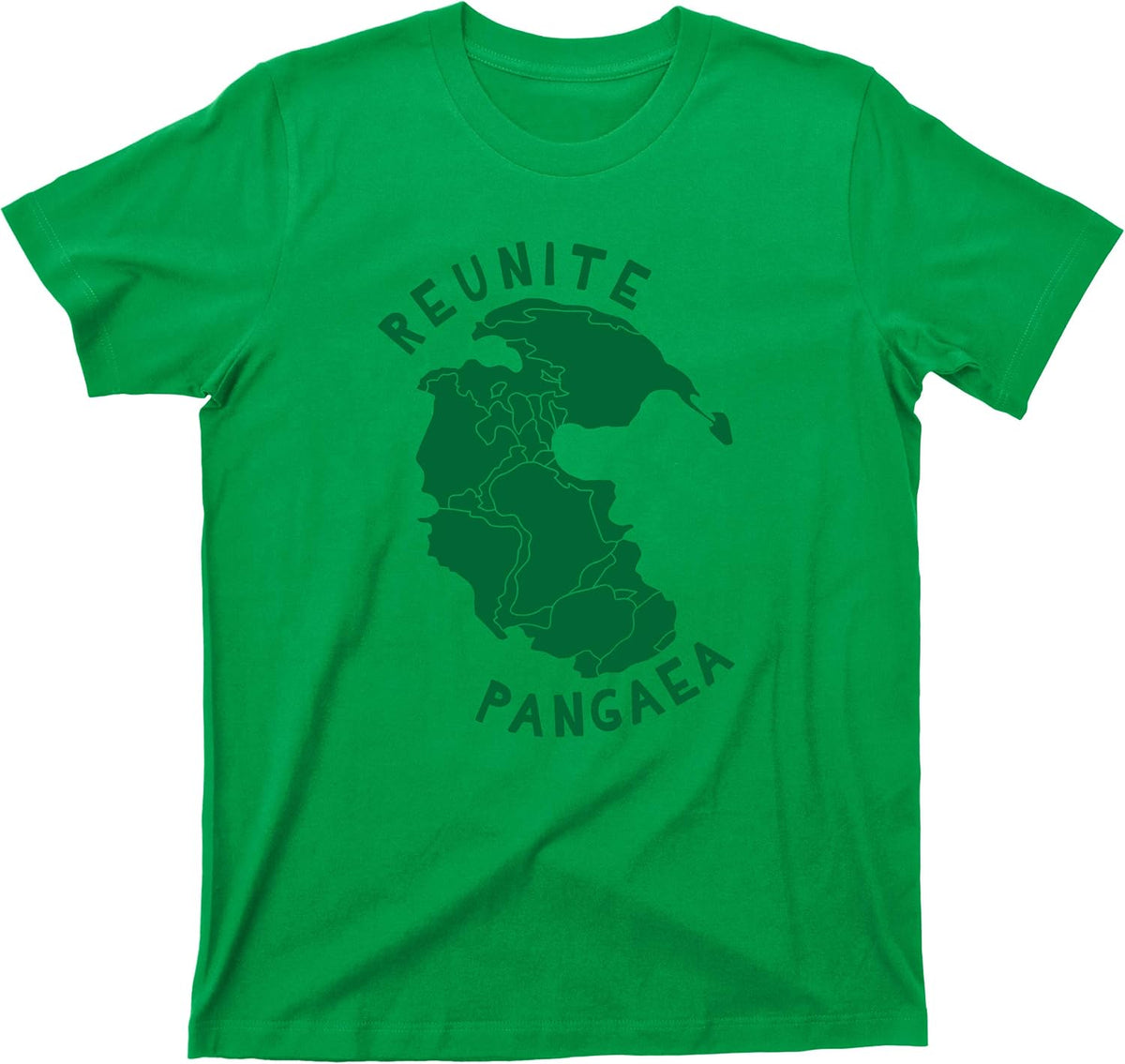 Reunite Pangaea T Shirt Pangea Jurassic Supercontinent Mother Earth Tee - Irish Green