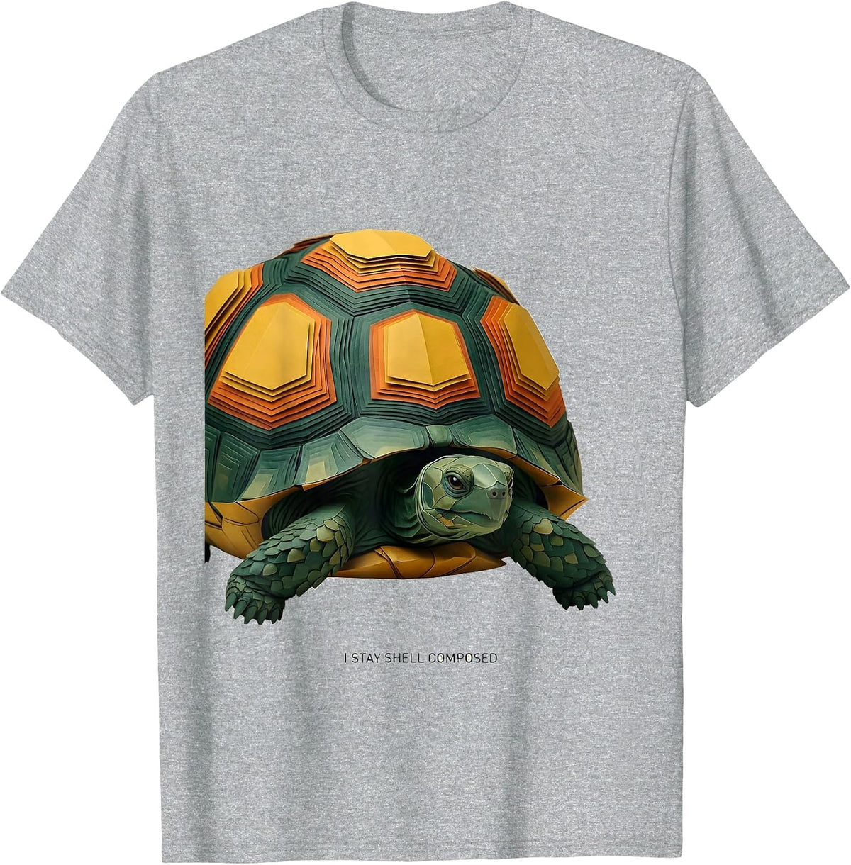 Men's I Stay Shell Composed Funny Tortoise Lover Pet Humor T-Shirt - Heather Grey