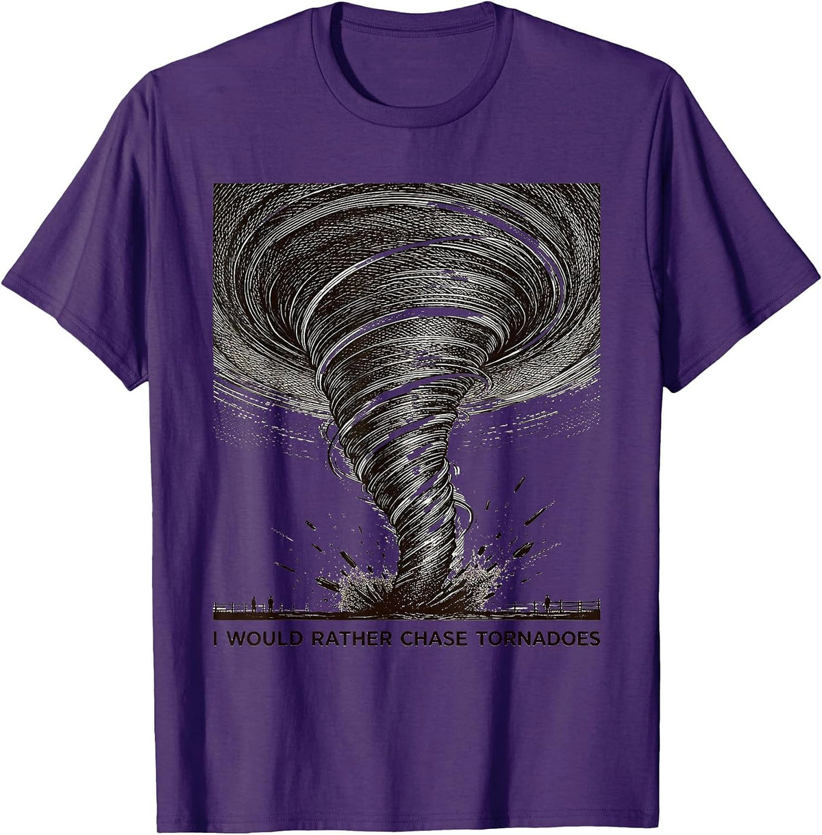 Men's I Would Rather Chase Tornadoes Funny Storm Chaser T-Shirt - Purple