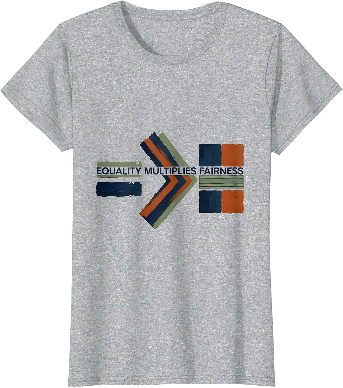 Equality Multiplies Fairness Antiracism Math Symbol T-Shirt - Heather Grey