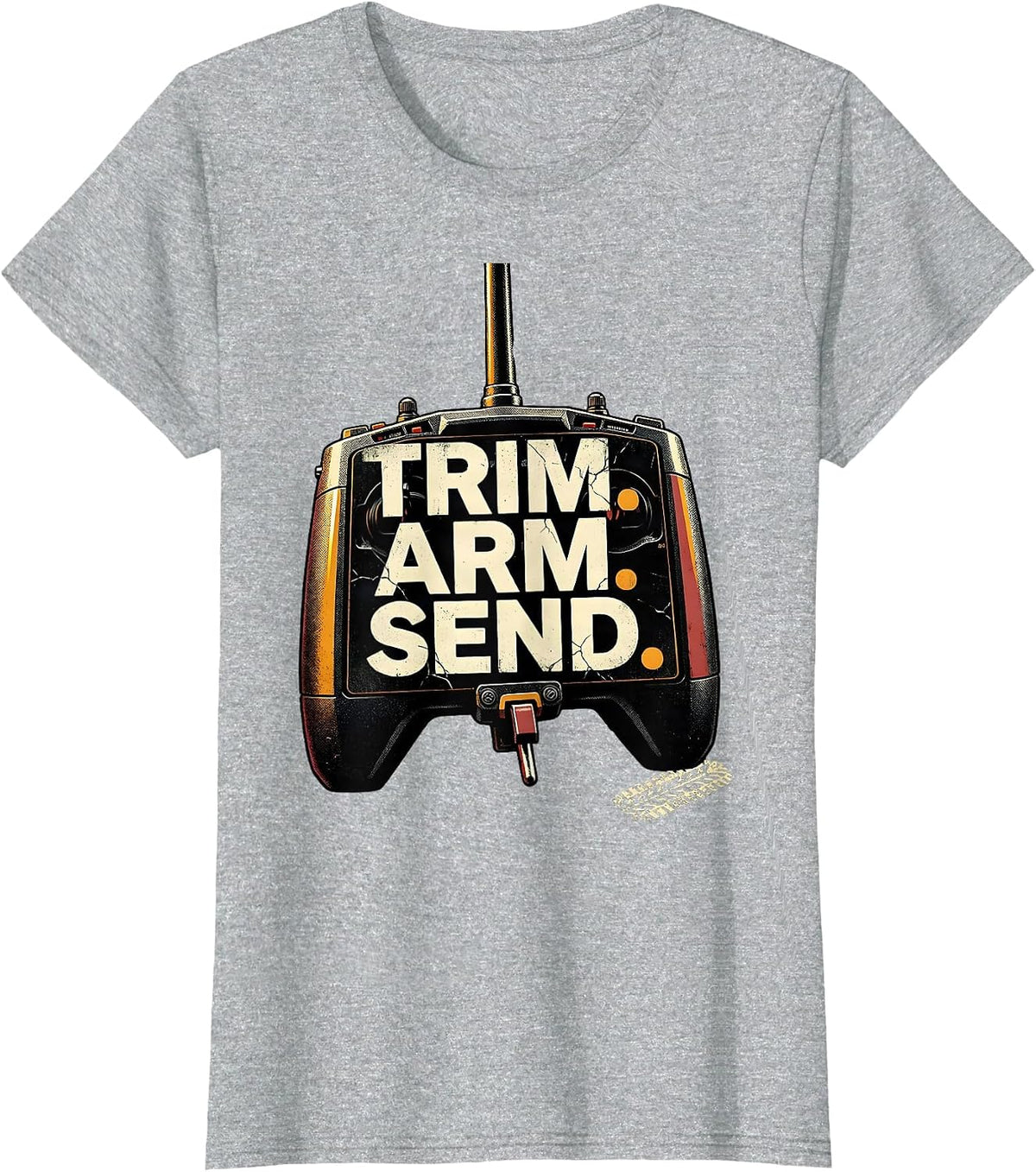 Women's Trim Arm Send Distressed Vintage RC Racing Drag Strip T-Shirt - Heather Grey