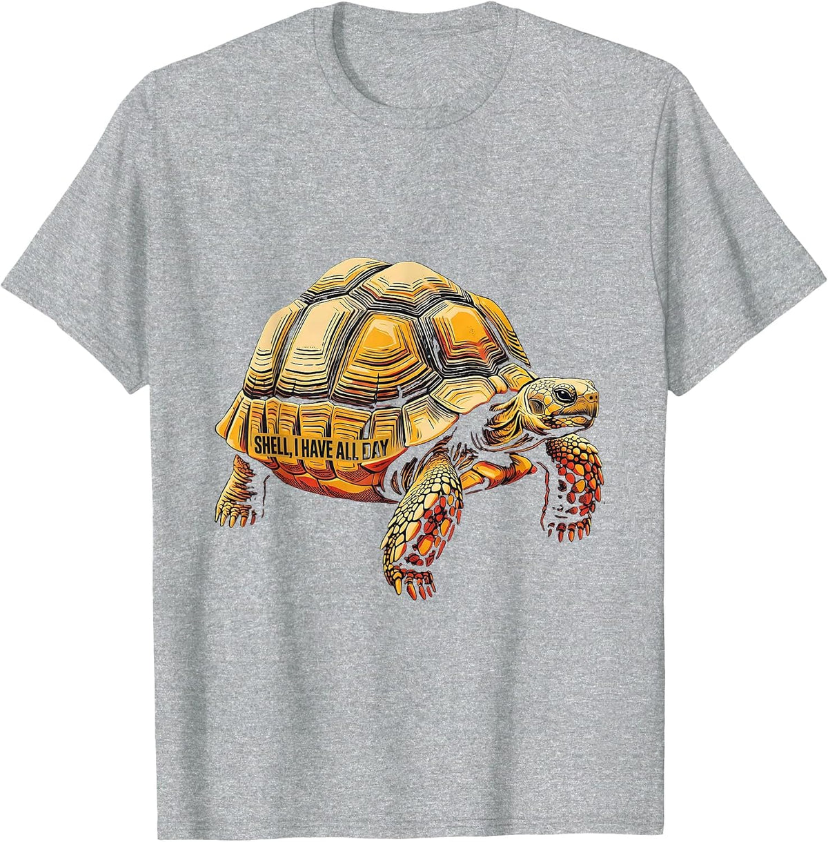 Men's Shell I Have All Day Funny Tortoise Lover Pet Humor T-Shirt - Heather Grey