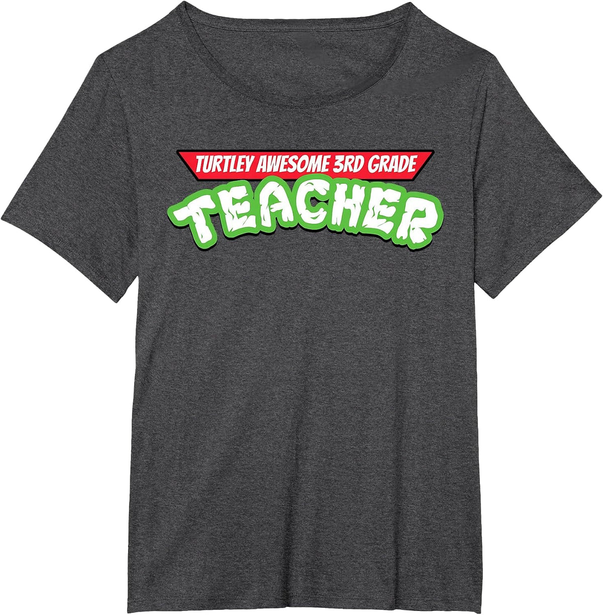 Turtley Awesome 3rd Grade Teacher Funny Back to School T-Shirt - Dark Heather Grey