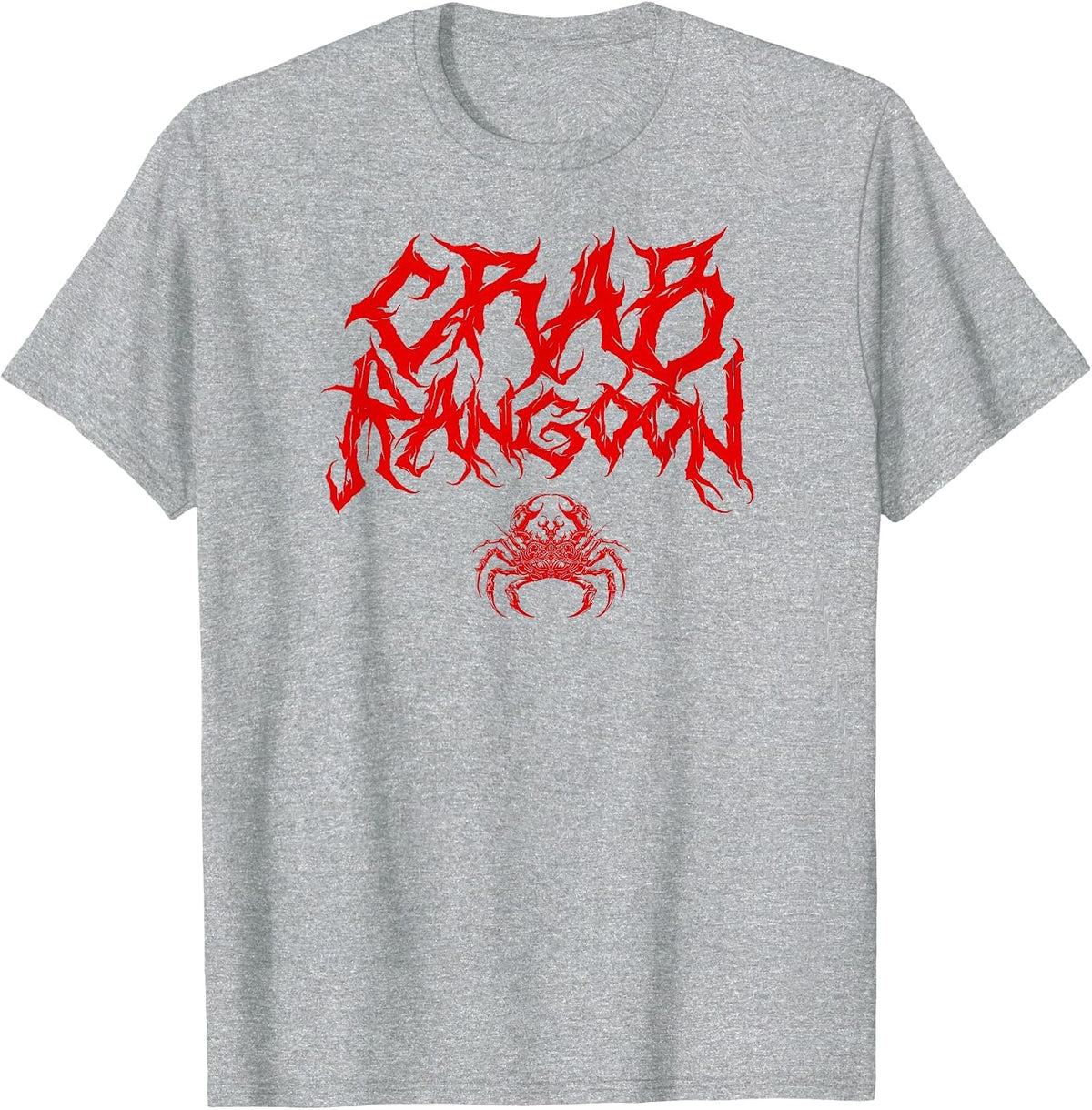 Crab Rangoon Funny Chinese Food Heavy Metal Band Goth Cursed T-Shirt - Heather Grey