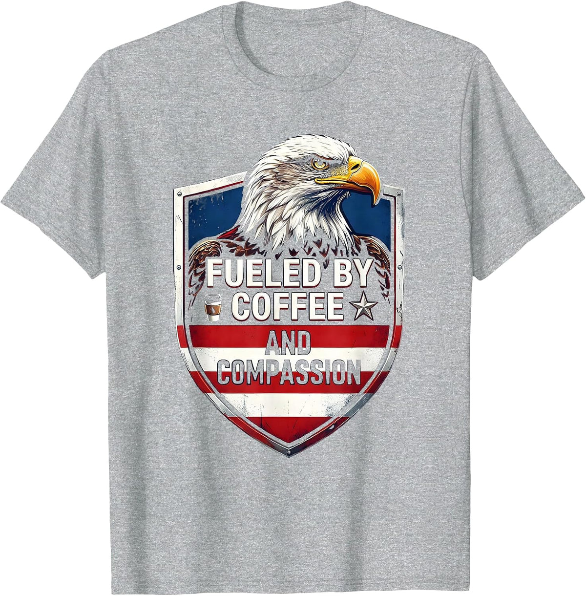 Men's Fueled by Coffee and Compassion Paraprofessional T-Shirt - Heather Grey