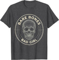 Men's Bare Bones Bad Girl Skeleton Graphic Design T-Shirt - Dark Heather Grey