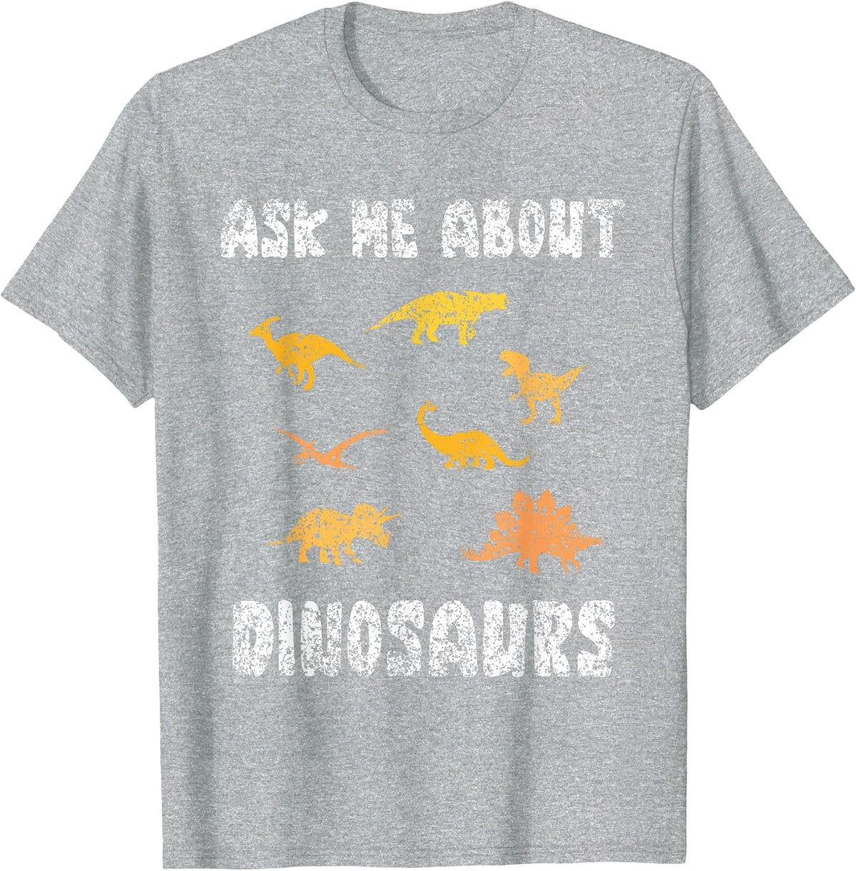 Ask Me About Dinosaurs Cute Lover Kids Dinosaur T-Shirt - Heather Grey