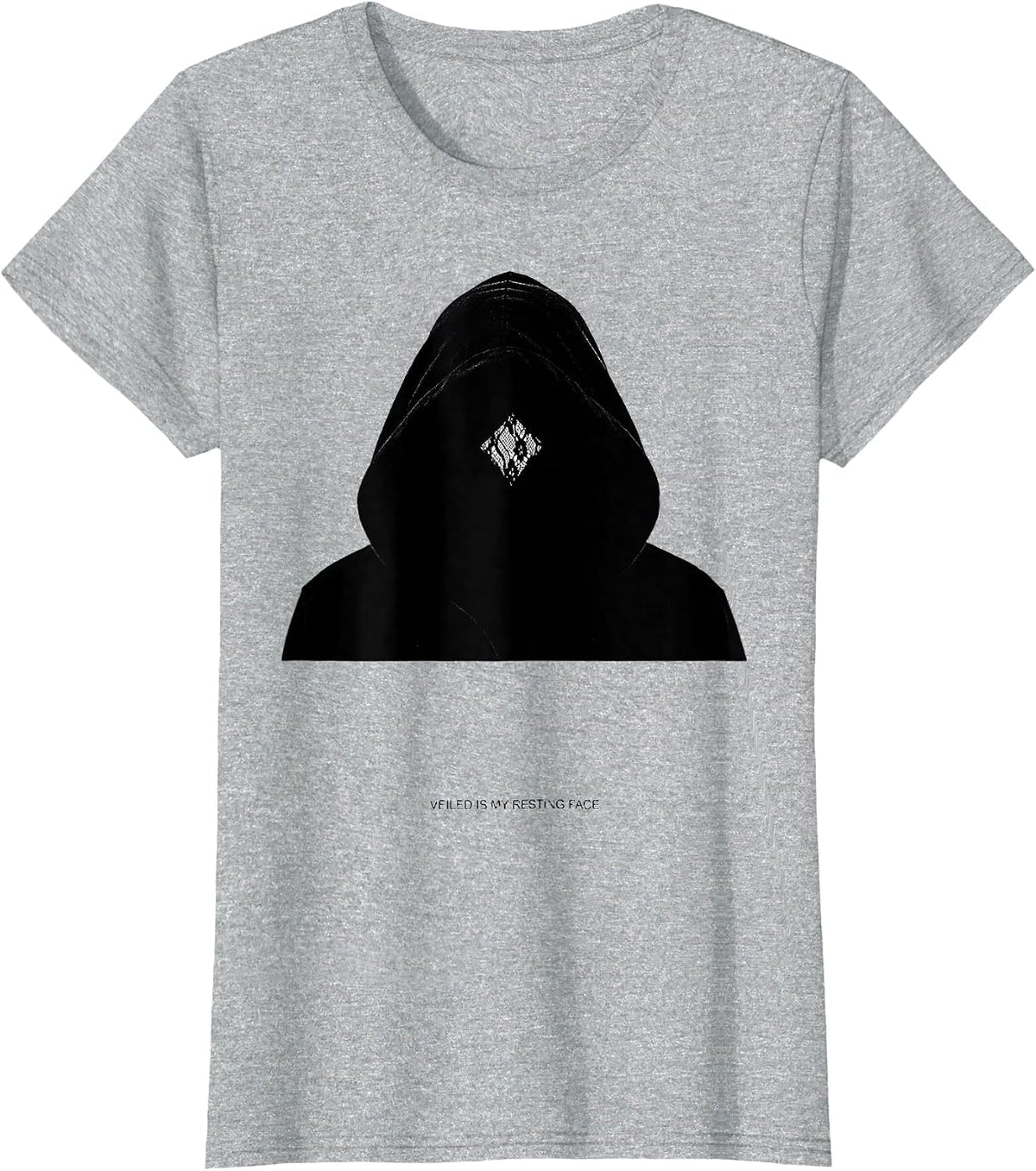 Veiled Is My Resting Face Y2K Grunge Goth Alt Silhouette T-Shirt - Heather Grey