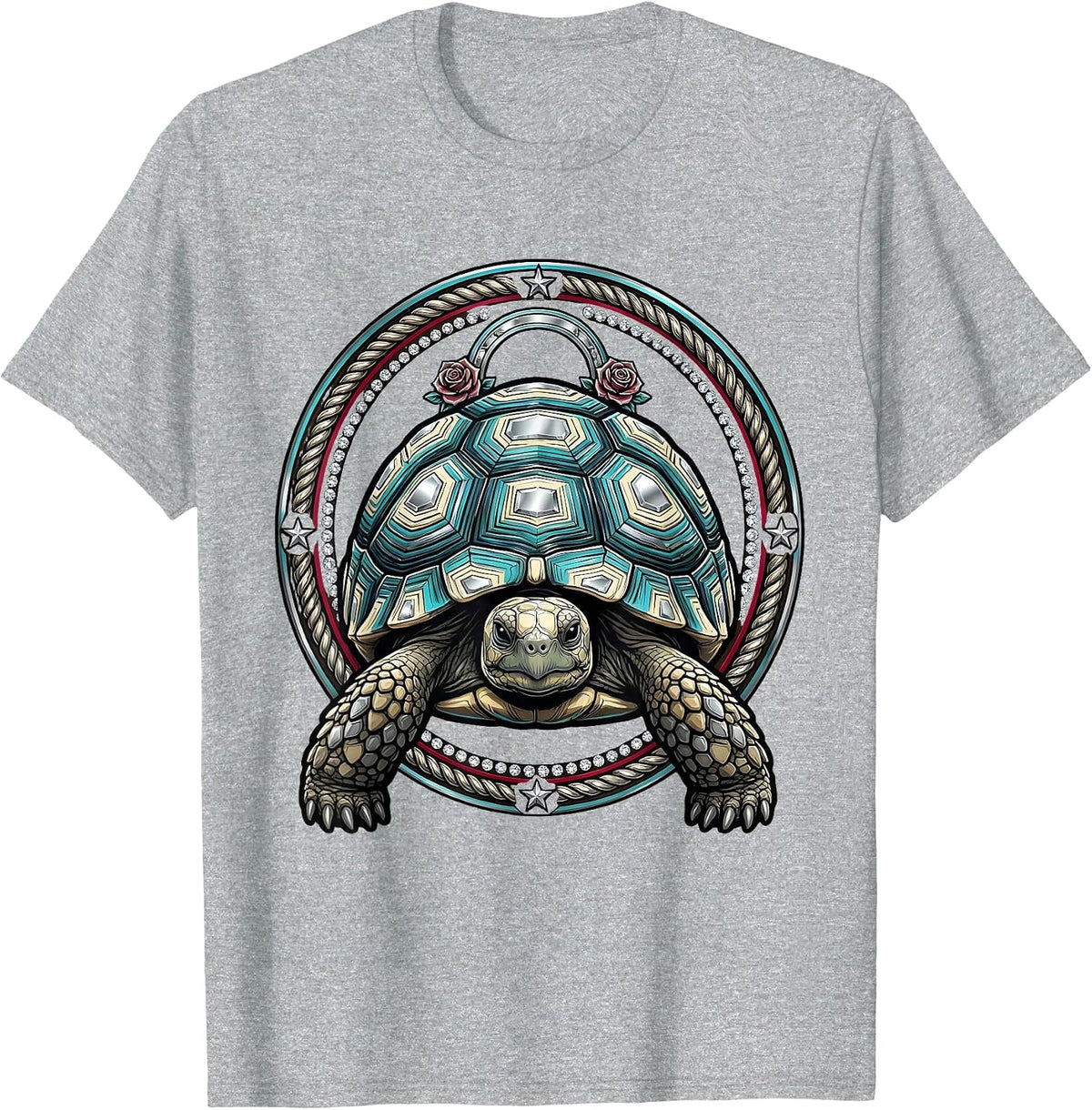 Men's Desert Tortoise Western Wildlife Illustration T-Shirt - Heather Grey