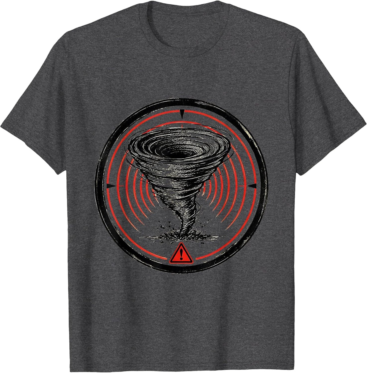 Sealed Radar Badge Storm Chaser Tornado Meteorology Humor T-Shirt - Dark Heather Grey