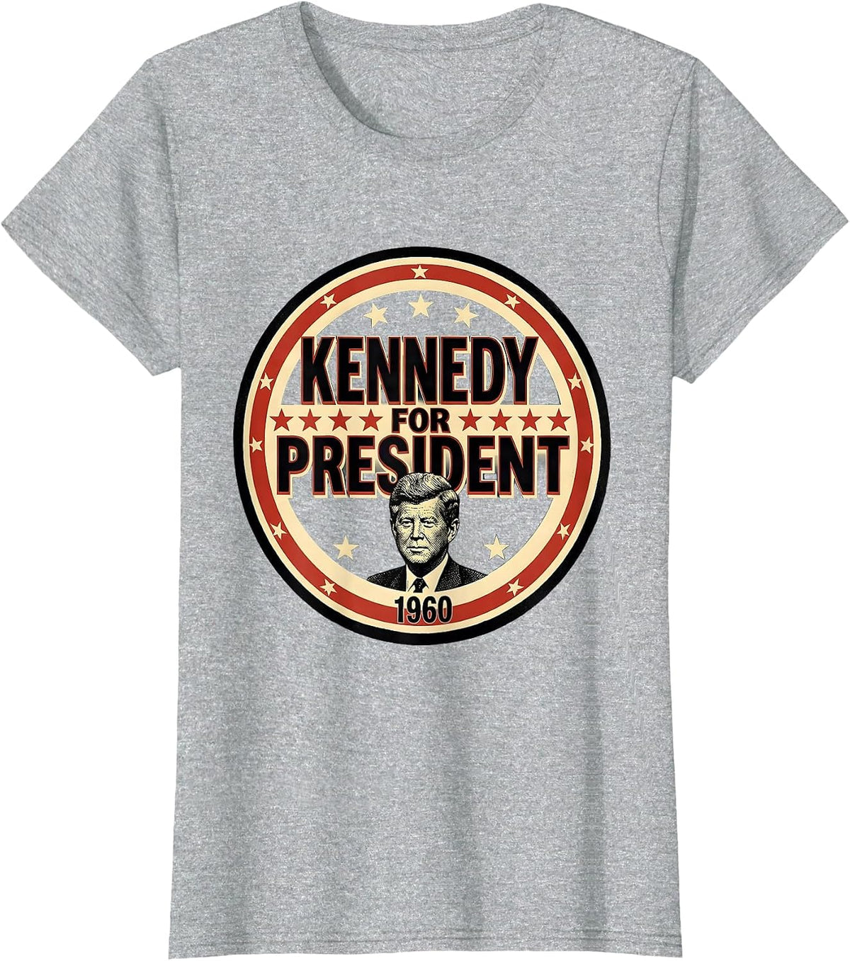 Women's Kennedy For President 1960 Retro Political Nostalgia 4th T-Shirt - Heather Grey