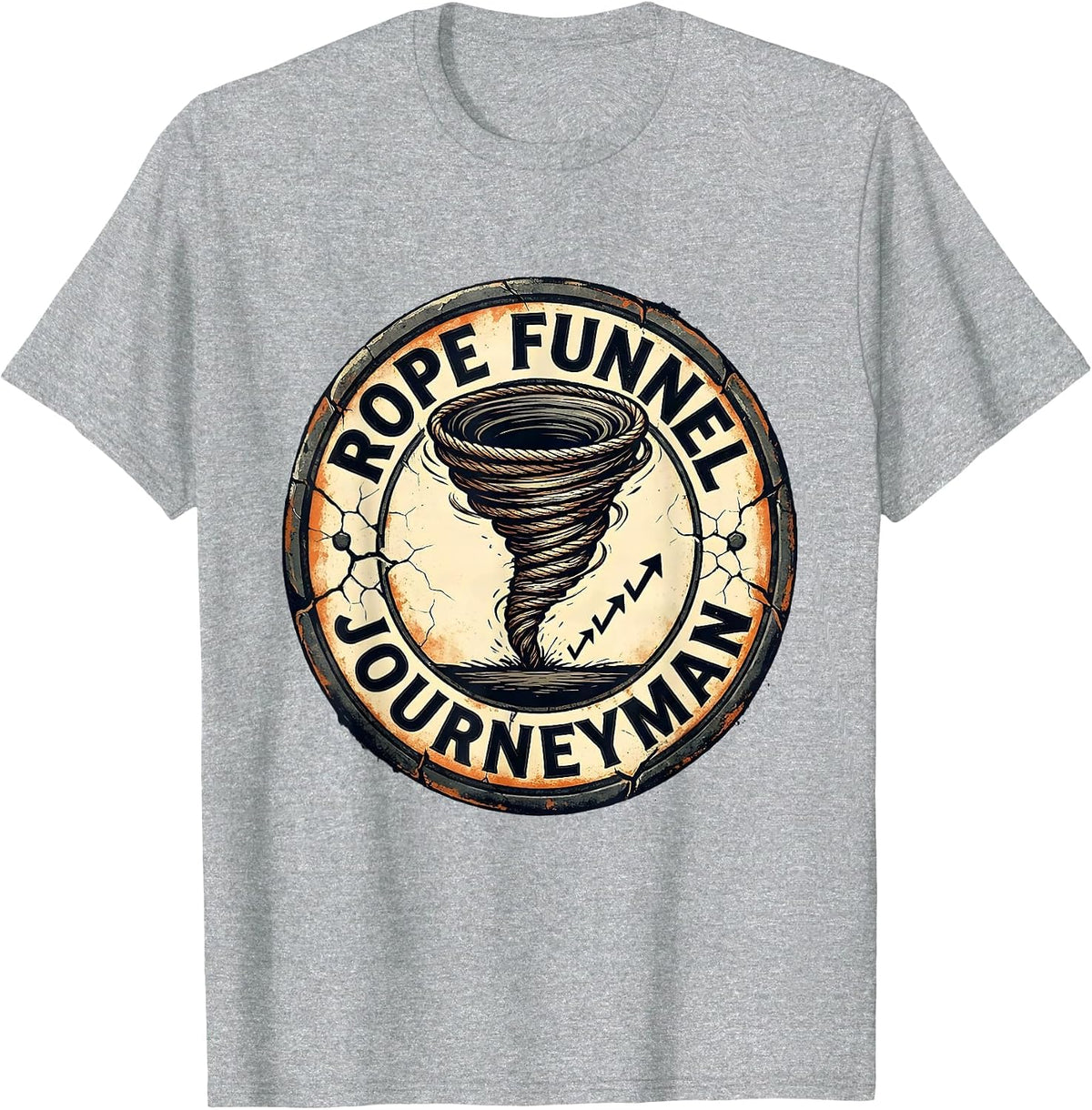 Men's Rope Funnel Journeyman Distressed Storm Chaser Tornado T-Shirt - Heather Grey