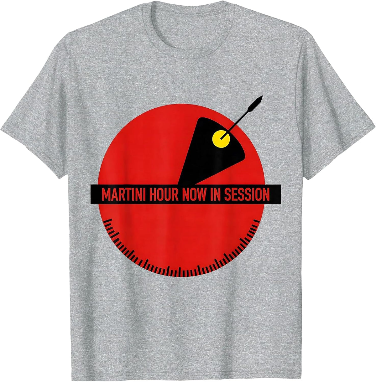 Men's Martini Hour Now In Session Funny Cocktail Lover Humor T-Shirt - Heather Grey