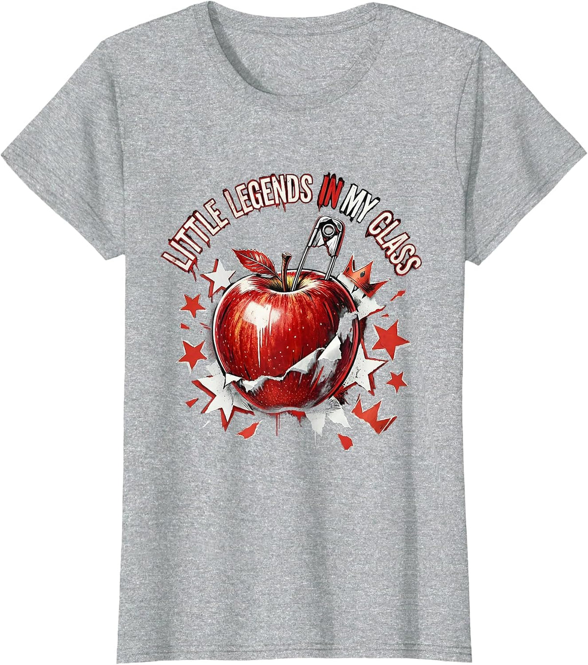 Little Legends In My Class First Grade Teacher T-Shirt - Heather Grey