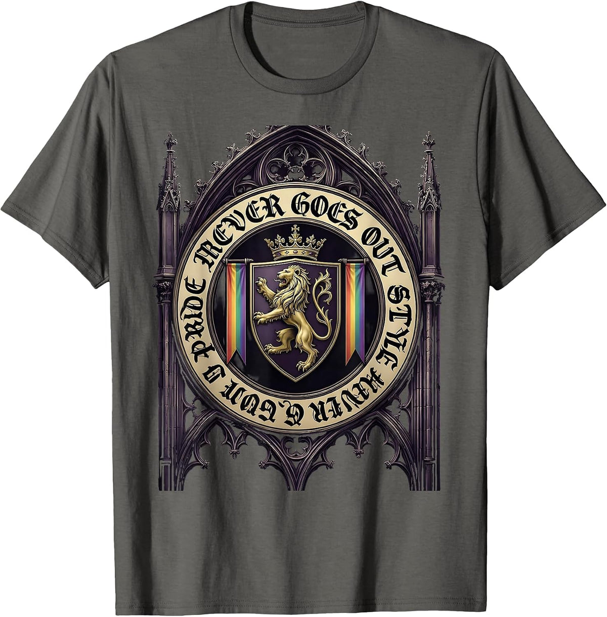 Pride Never Goes Out of Style LGBTQ Design T-Shirt - Asphalt Grey