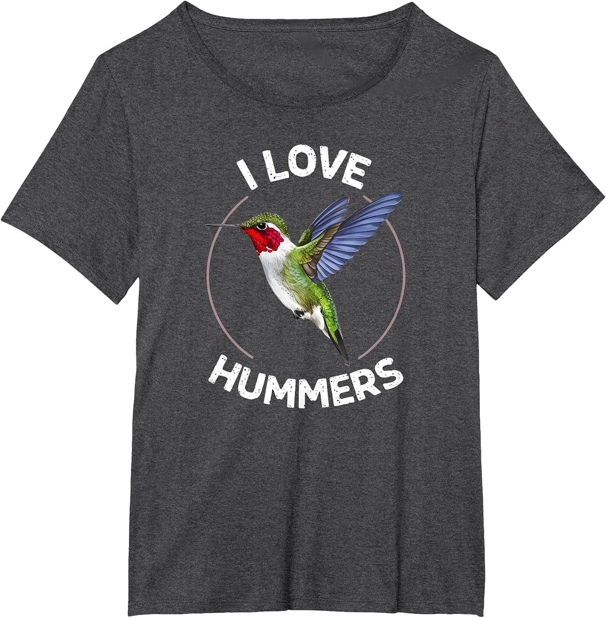 I Love Hummers Hummingbird Colibri T-Shirt - Dark Heather Grey