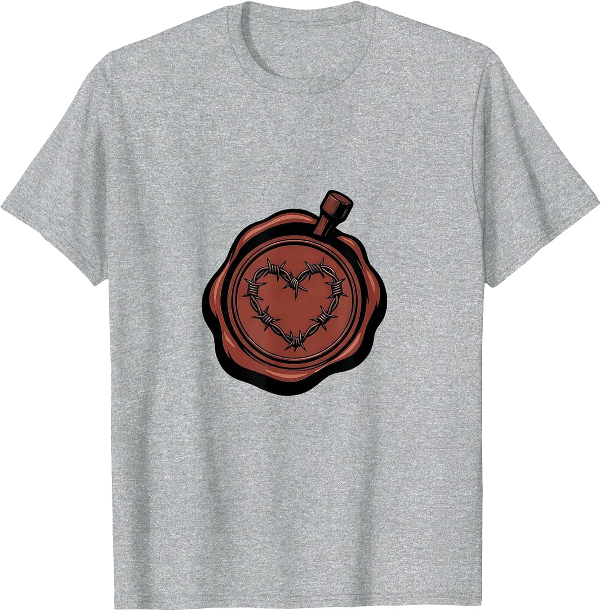 Men's Barbed Wire Heart Grunge Goth Alt Aesthetic T-Shirt - Heather Grey