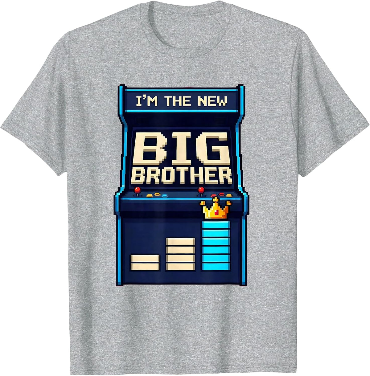 Men's I'm The New Big Brother Pixel Art Big Brother Announcement T-Shirt - Heather Grey