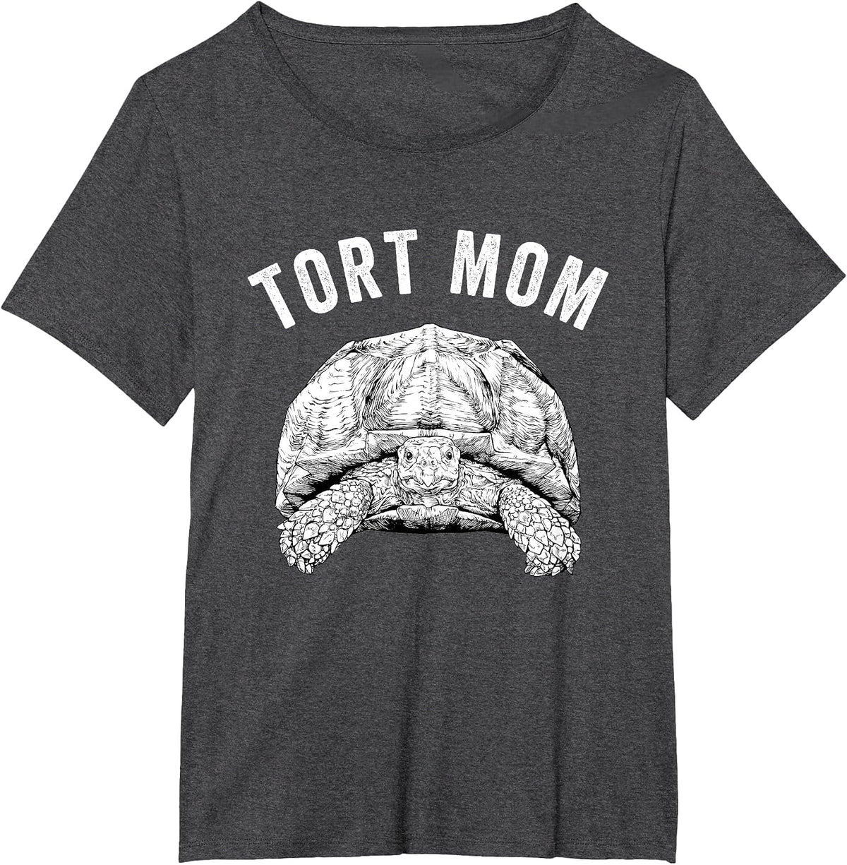Tort Mom Sulcata Tortoise Mama African Spurred Tortoise T-Shirt - Dark Heather Grey