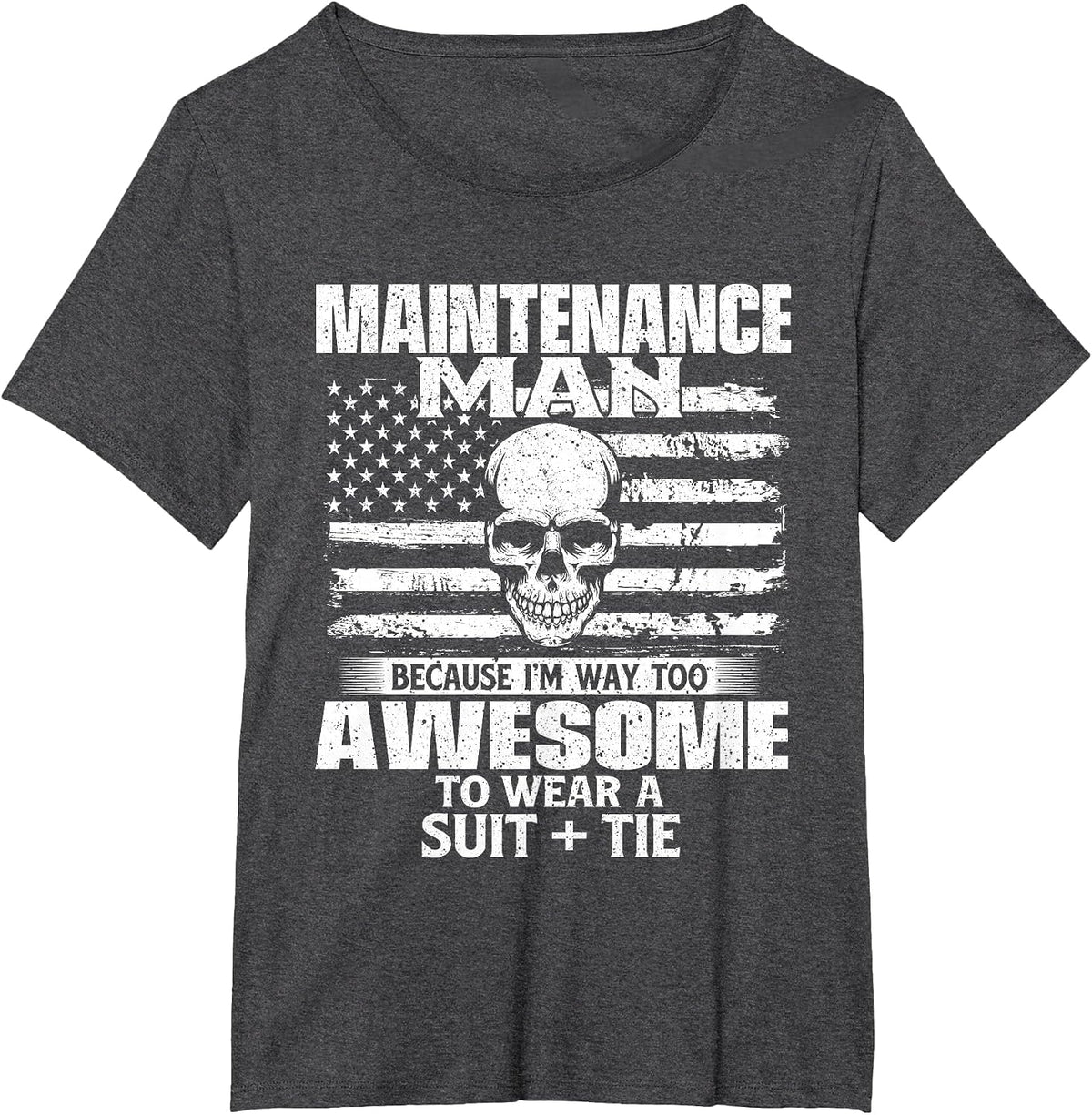 Maintenance Man - USA Flag Repair Worker Repair Man DIY T-Shirt - Dark Heather Grey