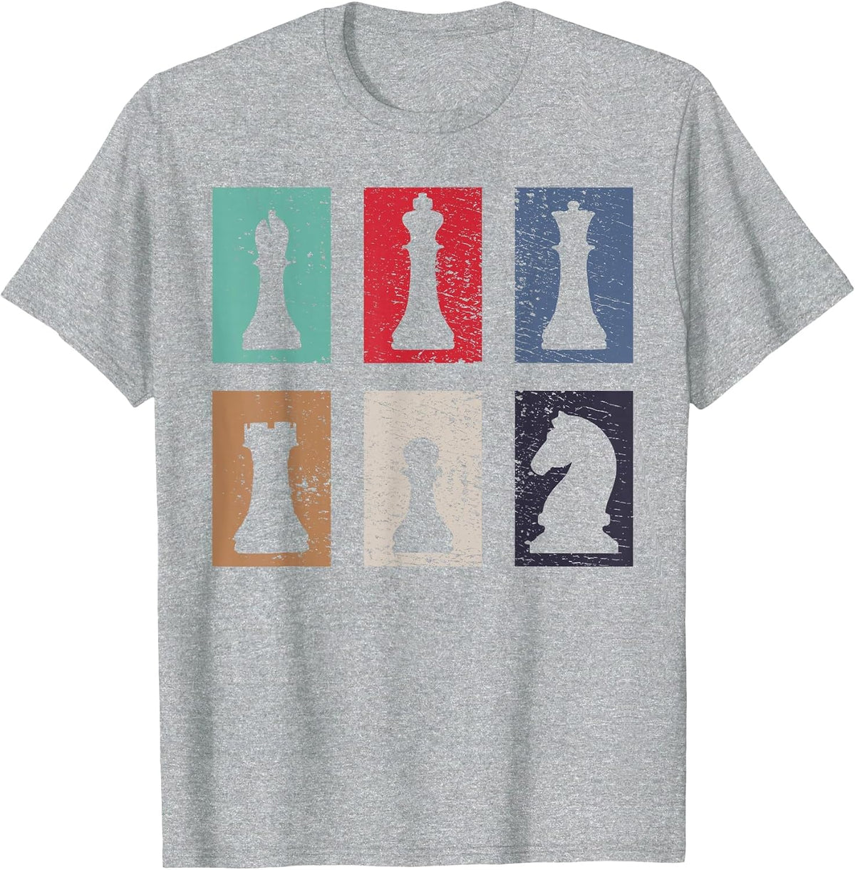 Chess Chessmen T-Shirt - Heather Grey