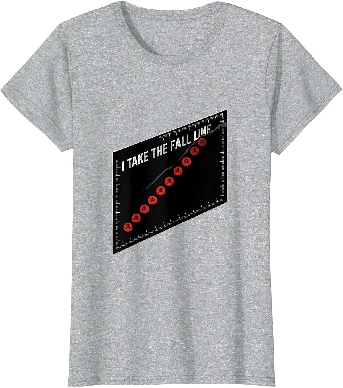 I Take The Fall Line Funny Ski Snowboarder Winter Sports T-Shirt - Heather Grey