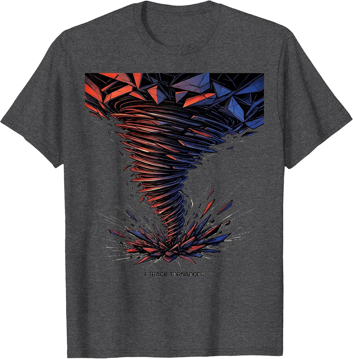 Men's I Track Tornadoes Futurist Dynamism Storm Chaser Meteorology T-Shirt - Dark Heather Grey