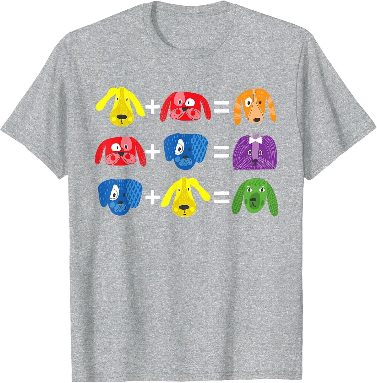 Dog Themed Artist Color Theory Educational Art Teacher T-Shirt - Heather Grey