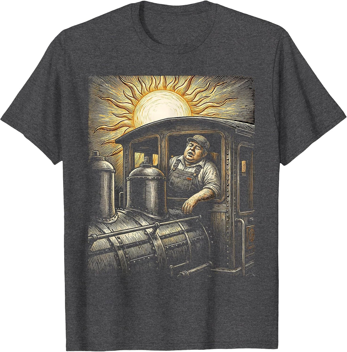 Men's Not Always A Train Wreck Napping Engineer T-Shirt - Dark Heather Grey